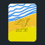 LJモノグラムエレガントモダンビーチ結婚式 マグネット<br><div class="desc">LJ MonogramまたはMonogramを追加。結婚式素晴らしのために。</div>