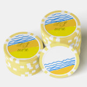 LJモノグラムエレガントモダン結婚ズ ポーカーチップ (積み重ね)