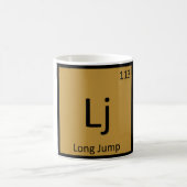 Lj - 化学記号のロングジャンプ 陸上 コーヒーマグカップ (中央)