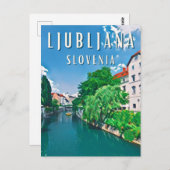Ljubljana, perle de la Slovénie ポストカード (正面/裏面)