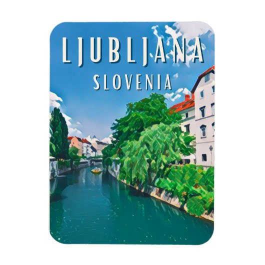 Ljubljana, perle de la Slovénie マグネット (縦)