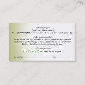 LKのためのカスタムな"Pür禅"のスパの名刺 名刺 (裏面)