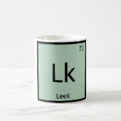 Lk - リーキ(西洋ねぎ)の化学元素記号 コーヒーマグカップ (中央)