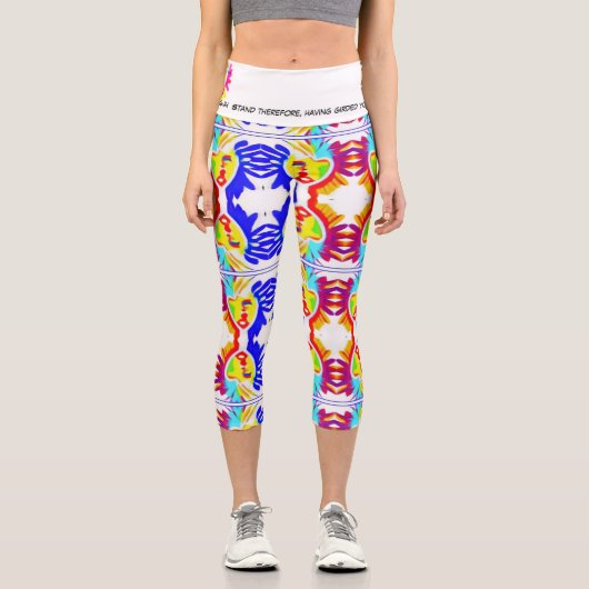 LK Active - Ephesians 6:14 Logo Tiled Capri Pant カプリレギンス (正面)