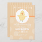 L'lのひよこのベビーシャワーの招待状 招待状 (正面/裏面)