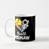 Ll Memaw Funny Soccer Footll Softll Volleyll Playe コーヒーマグカップ (左)