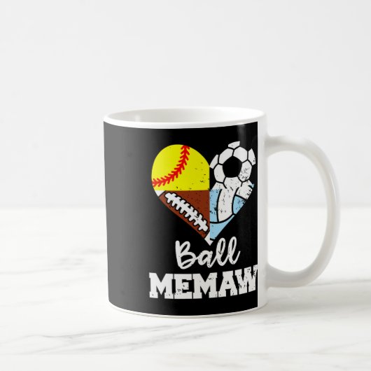 Ll Memaw Funny Soccer Footll Softll Volleyll Playe コーヒーマグカップ (右)