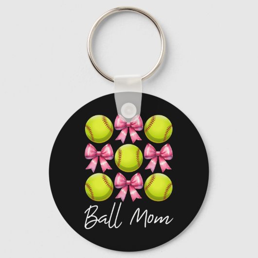 Ll Mom Softll Mom Mama Mother's Day Pink Coquette  キーホルダー (正面)