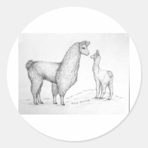 LlamaおよびCriaママ ラウンドシール