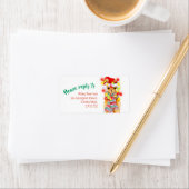 Llamaウィムシーな水色のクリスマスの返信 ラベル (インサイチュ)