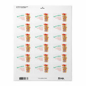 Llamaウィムシーな水色のクリスマスの返信 ラベル (フルシート)