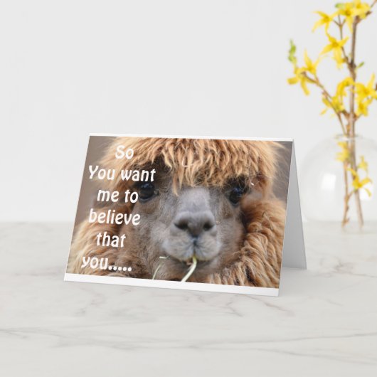 LLAMA氏は、あなたが*50*の誕生日・ユーモア・カードであるはずがない カード (黄色い花)