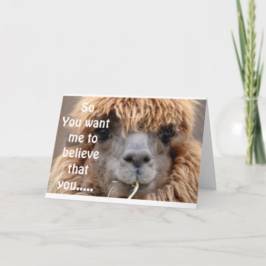 LLAMA氏は、あなたが*50*の誕生日・ユーモア・カードであるはずがない カード (正面)