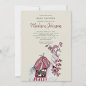 Llama | ベビーシャワー | ピーチ | 招待状 (正面)