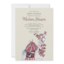 Llama | ベビーシャワー | ピーチ | 招待状