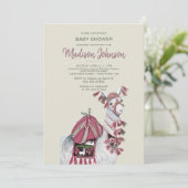 Llama | ベビーシャワー | ピーチ | 招待状 (スタンド正面)