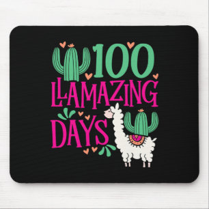 Llama 100素晴らしい学校日 – かわいい女の子An マウスパッド