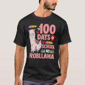Llama 100 Days Of School No Probllama Teacher Stud Tシャツ (正面)