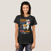 Llama 100th Day of School 100日No Probllama_1 Tシャツ (正面フル)
