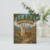Llama Alpaca Andean Highlands POPCUT ポストカード (スタンド正面)