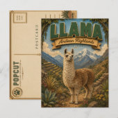 Llama Alpaca Andean Highlands POPCUT ポストカード (正面/裏面)