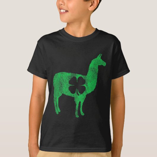 Llama Alpaca Gift St Patricks Day Shamrock Clove T Tシャツ (正面)