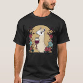 Llama Alpaca Wine Design Alpaca Llama Tシャツ (正面)