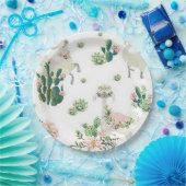 「Llama and Cactus 9」紙皿 ペーパープレート (パーティー)