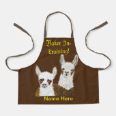 Llama Baker In Training and (Name Here)キッズ エプロン (正面)