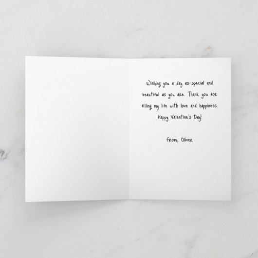 Llama By My Valentine Funny Kids Valentine's Day カード (内部)