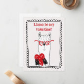 Llama By My Valentine Funny Kids Valentine's Day ノートカード (正面/裏面インサイチュ)