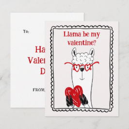 Llama By My Valentine Funny Kids Valentine's Day ノートカード