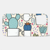 Llama Cactus:手描きシームレスデザイン Case-Mate iPhoneケース (裏面 (横))