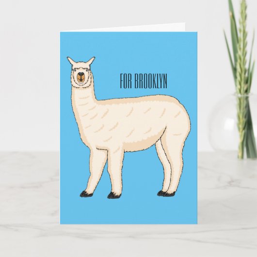 Llama cartoon illustration   カード (正面)
