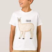 Llama cartoon illustration  tシャツ (正面)