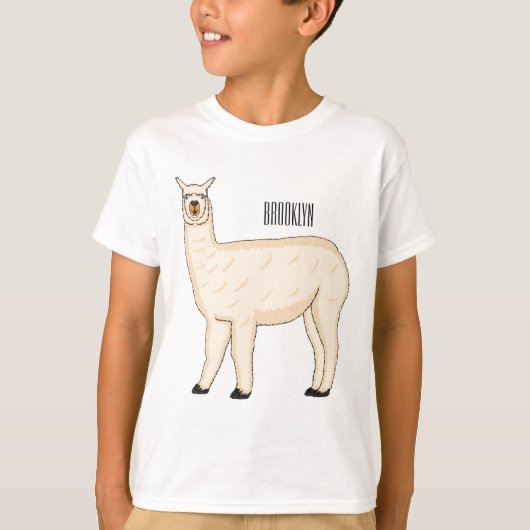 Llama cartoon illustration  tシャツ (正面)