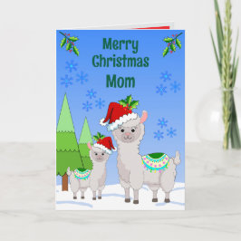 Llama Christmas Folded Greeting Card カード