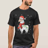 Llama Christmas Lights Sturdy Animals  Alpaca Xmas Tシャツ (正面)
