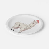 Llama Christmas Lights Sturdy Animals Lover Alpaca ペーパープレート (アングル)