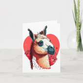 Llama Cute Alpaca Valentines Day Animal  カード (正面)