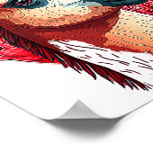 Llama Cute Alpaca Valentines Day Animal  ポスター (角)