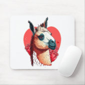 Llama Cute Alpaca Valentines Day Animal  マウスパッド (マウス)