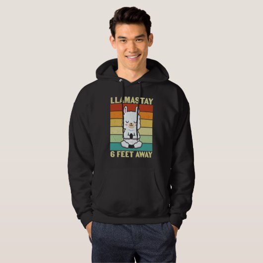 Llama   Cute Retro Style Alpaca Graphic Plus Size  パーカ (正面フル)