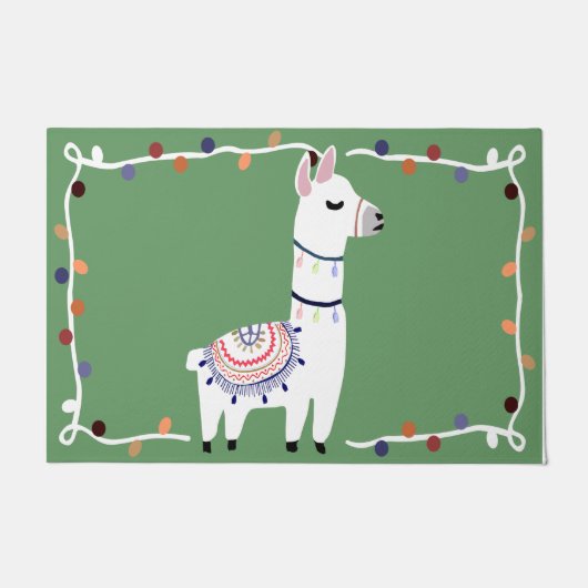 Llama Doormat, Lazy Animal Doormat ドアマット (正面)