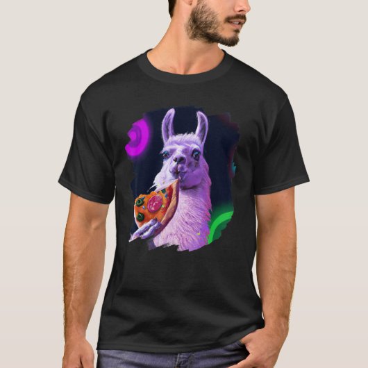 Llama Eating Pizza Cool Pizza Llamas Tシャツ (正面)