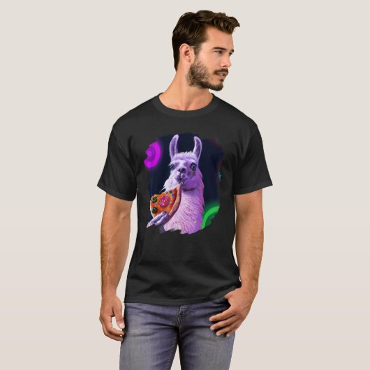 Llama Eating Pizza  Cool Pizza Llamas Tシャツ (正面フル)