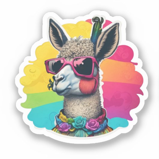 Llama Explore Our Adorable Llamaステッカー シール (正面)