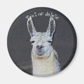 Llama Face Animal Art Personalized マグネット (正面)