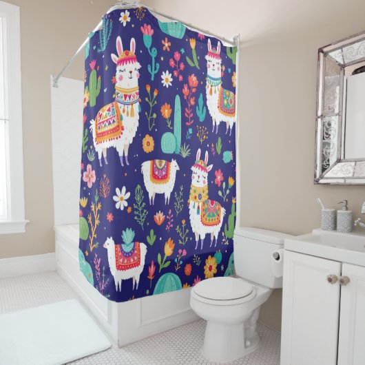 Llama Fiesta シャワーカーテン (インサイチュ)