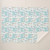 Llama & Flowers Sherpa Blanket - Customized Sizing シェルパブランケット (正面(横))